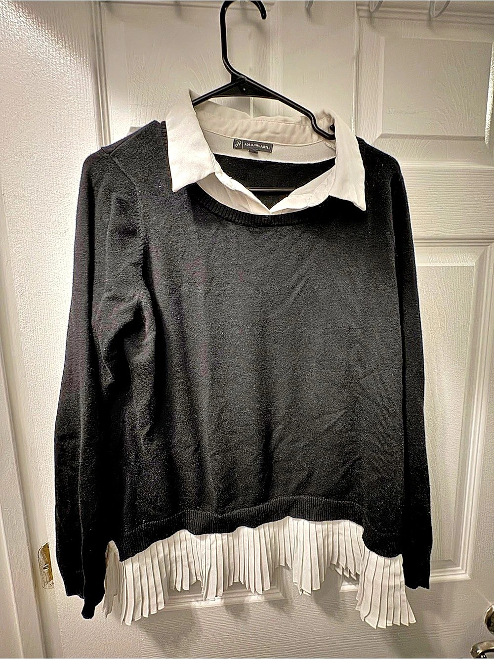 Adrianna Papell Color Block Crew Neck Sweater